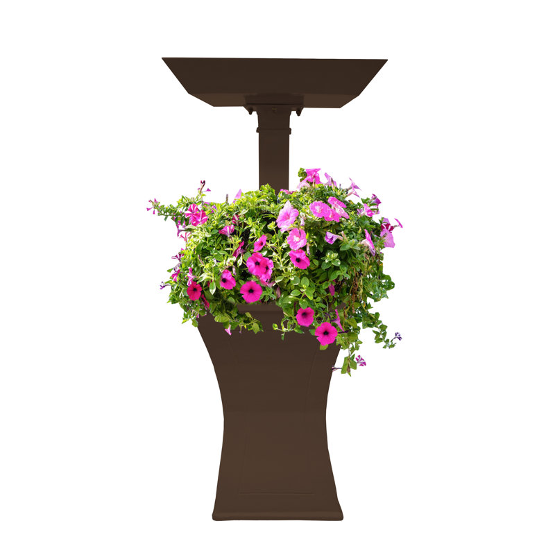 Metal Tiered Birdbath, Brown