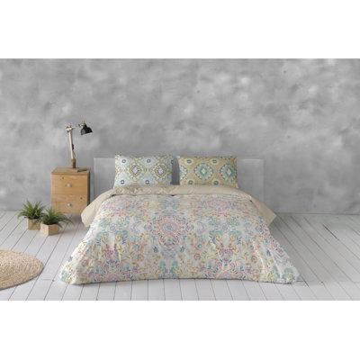 Ensemble de housse de couette en coton pour grand lit 3 pièces Ero (l 90 po x L 92 po)