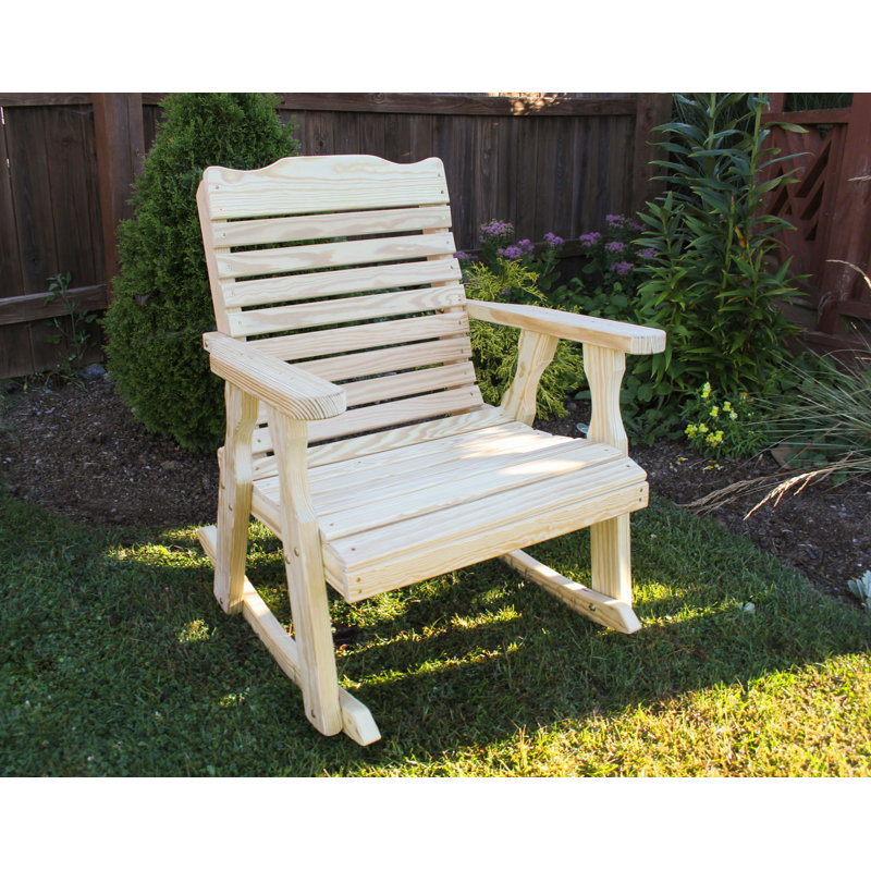 Chaise berçante d'extérieur en bois massif