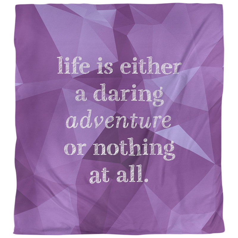 Housse de couette simple Life Adventure Quote, Housse de couette pour très grand lit, Améthyste