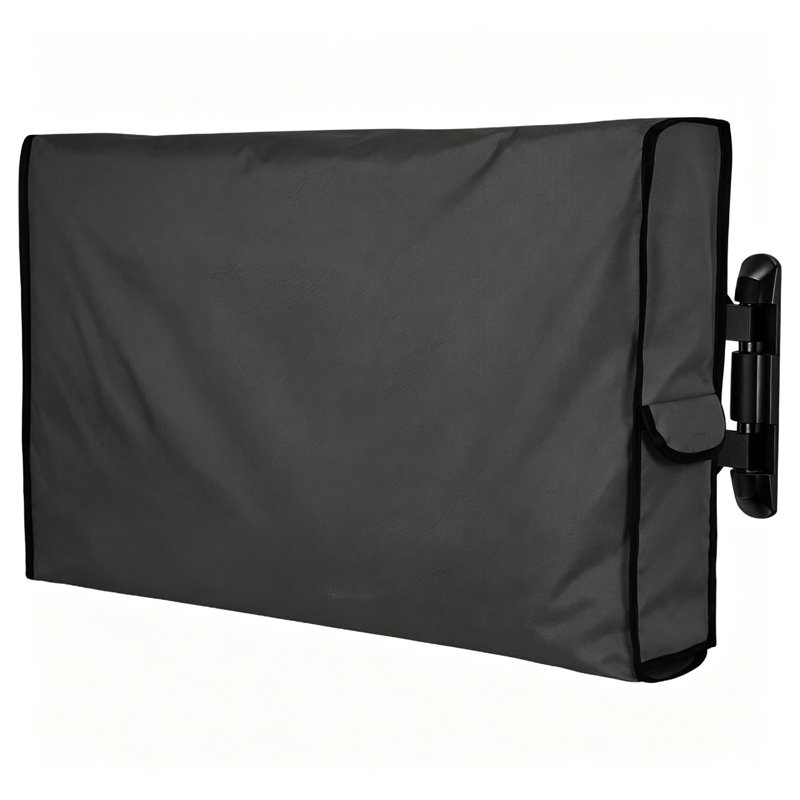 Housse de télévision de qualité supérieure avec bordure en sangle, poche latérale, ouverture à l'arrière pour le crochet et la boucle, protecteur de télévision anti-poussière avec sac de rangement