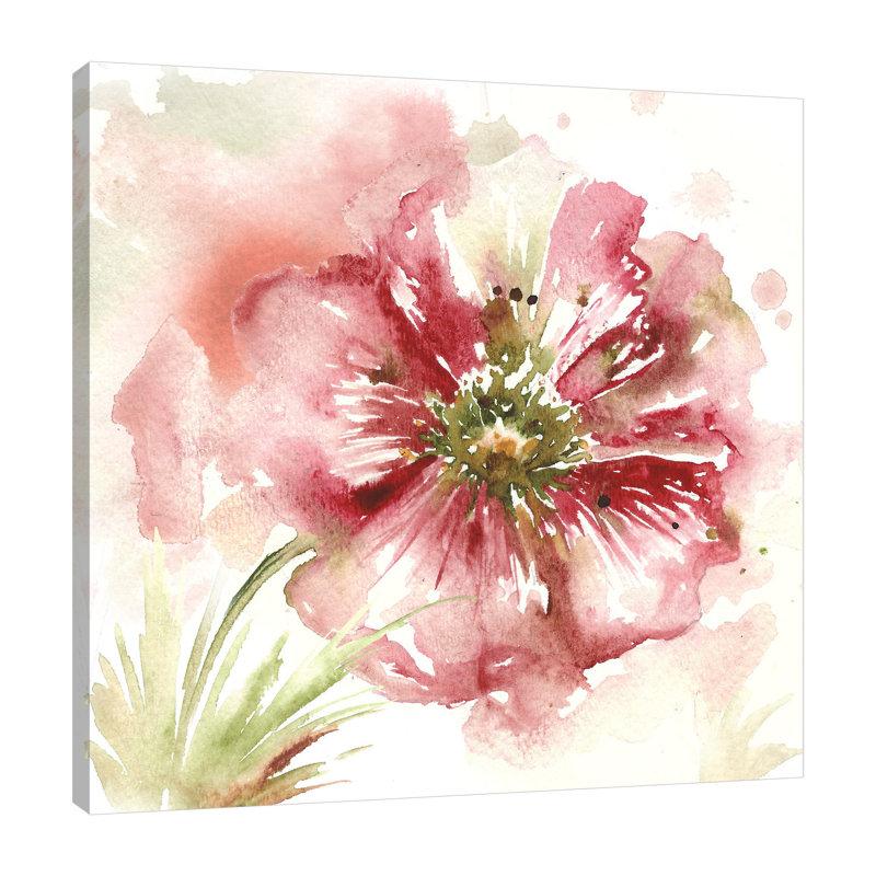 «Watercolor Red Poppy IV», toile tendue par Winston Porter, H 24 po x l 24 po x P 1,5 po