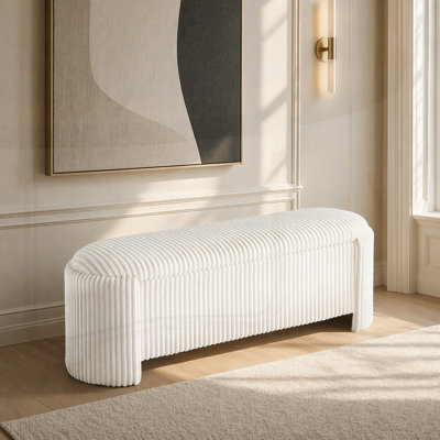 Banc de style contemporain avec compartiment de rangement intégré pour le salon principal, alliant élégance et fonctionnalité
