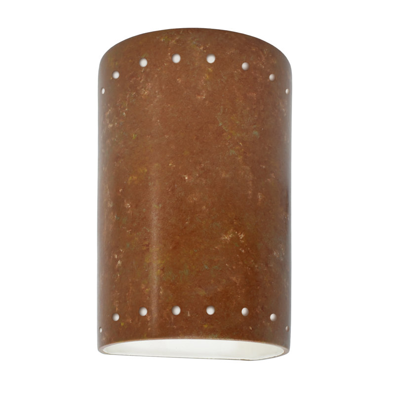Axiry Ceramic Flush Mounted Sconce, Incandescent, Rust Patina