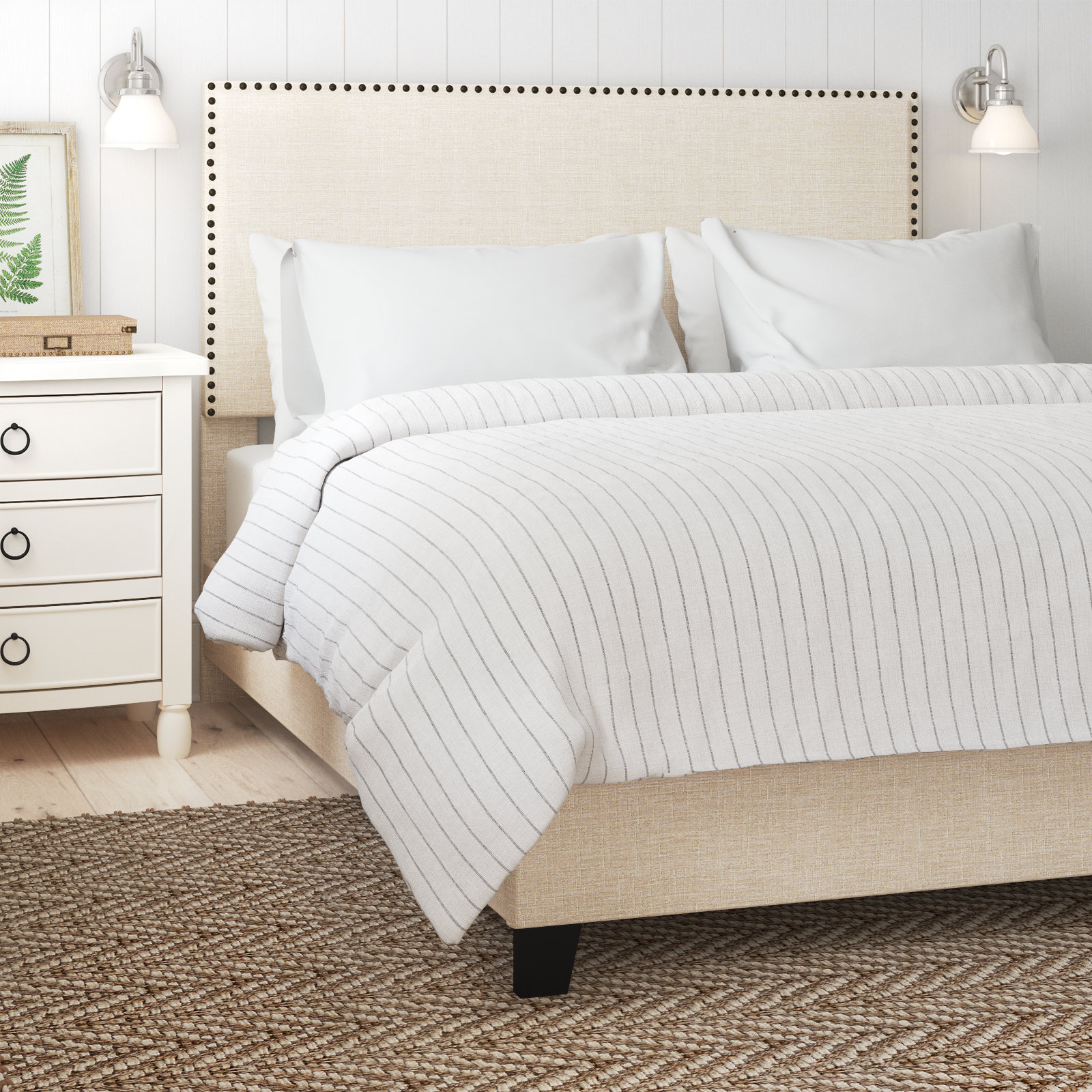 Tasmin Linen Duvet Cover, King, Ivory