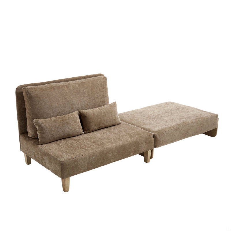Canapé-lit pliable inclinable, canapé-lit convertible 3-en-1, Brun