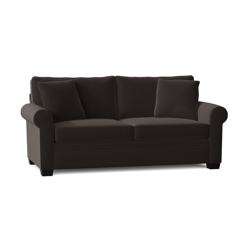 Quaker Upholstered 76'' Sofa, Espresso, Palance Steel