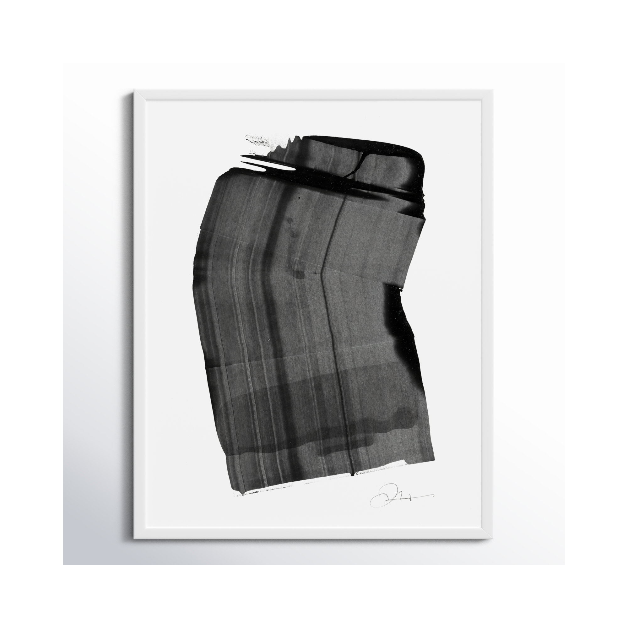 Brushstroke 1 by Jacques Pilon, White, 38" H x 30" W x 1.25" D