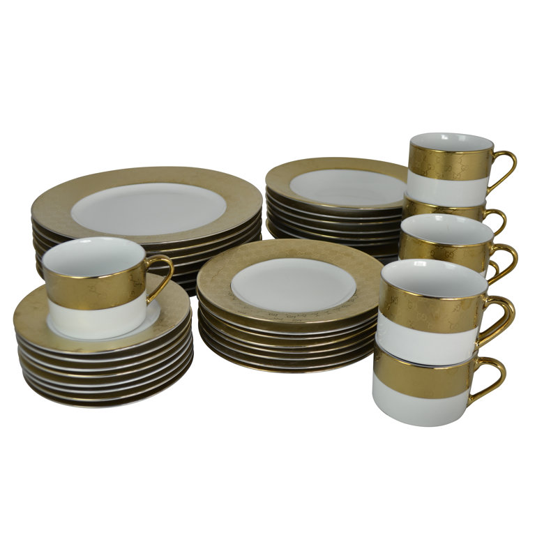Service de vaisselle Three Star Im / Ex Inc. - Service pour 8, Or