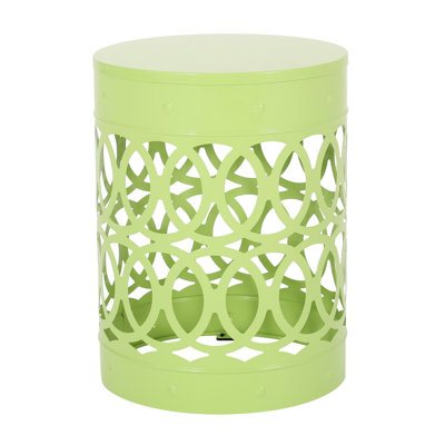 Table de bout d'extérieur en métal de style moderne S / 2, décoration attrayante en fer, structure thermolaquée, utilisation instantanée, l 13,8 po x P 13,8 po x H 18,24 po x l 12,00 po x P 12,00 po