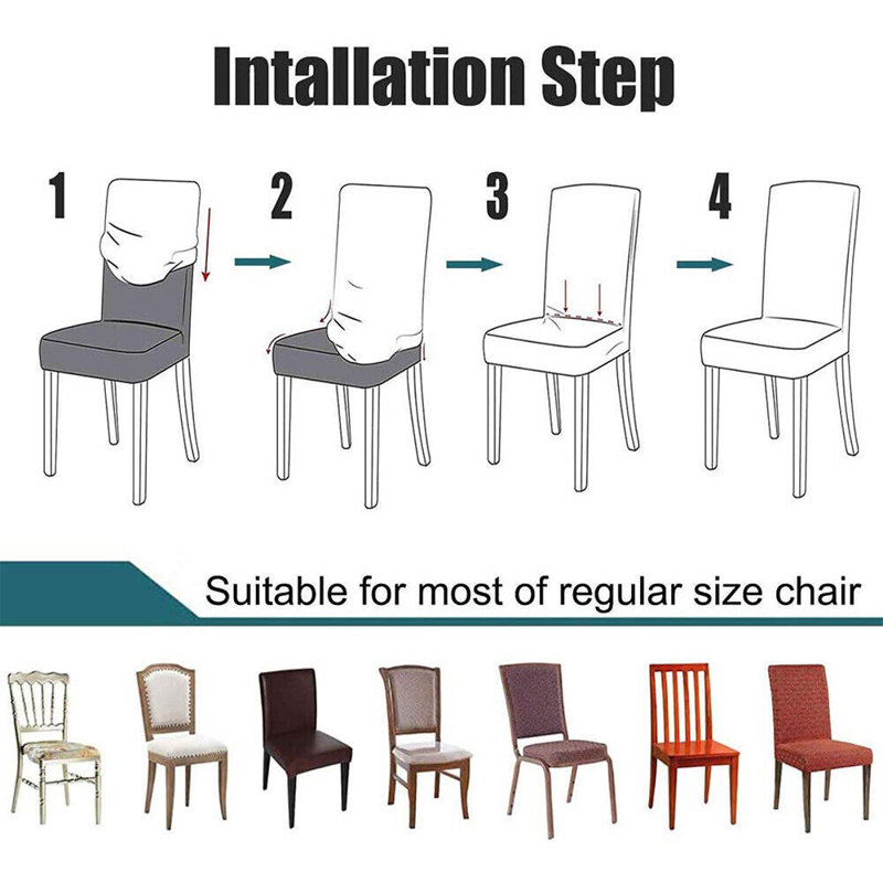 Housse pour chaise de salle à manger, Floral Grey