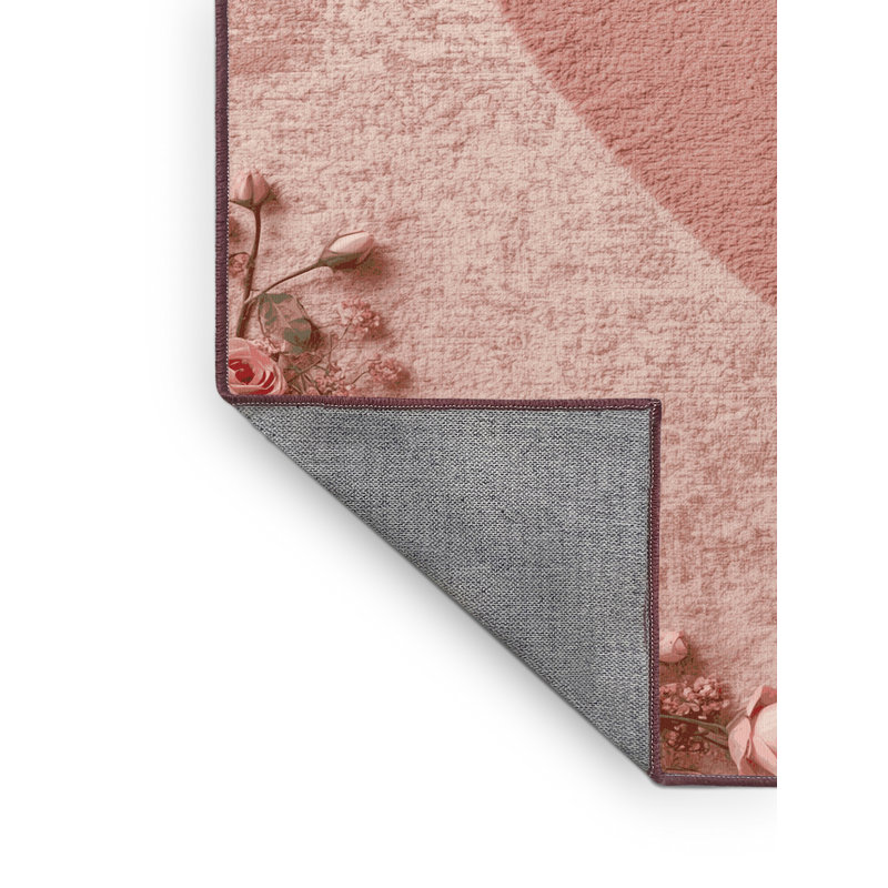 Tapis brun et rose à motif abstrait Bucktown Valentines, 3 X 5