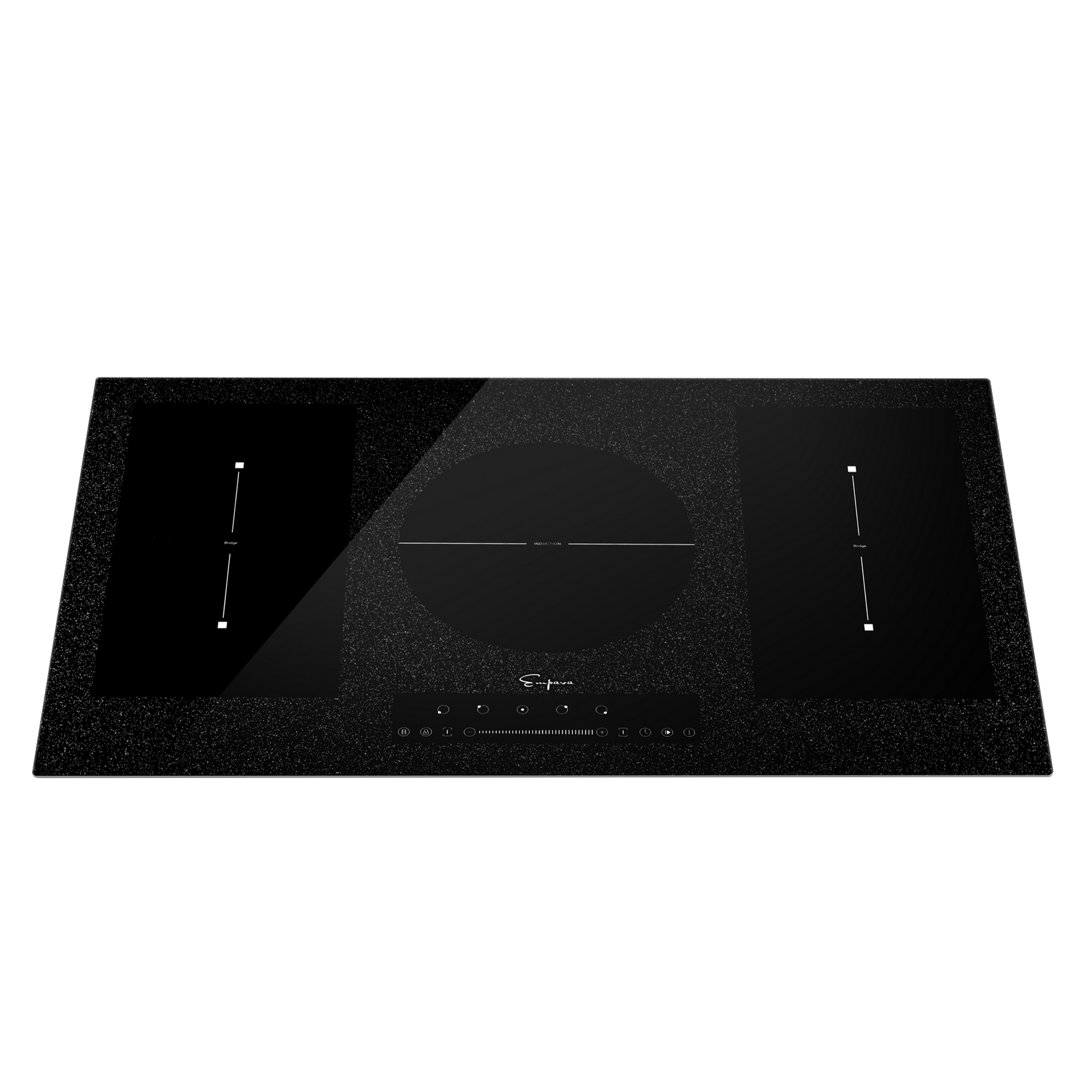 Empava 36 in Electric Stove Induction Cooktop, 5 Booster Burners, 2 Flexi Bridge Element, Black Empava