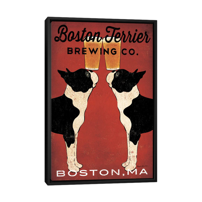 Boston Terrier Brewing Co. (Boston, MA), impression sur toile tendue, L 18 po x H 26 po x P 1,5 po, Pas de tapis