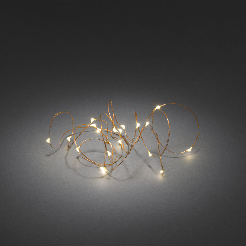 LED Fairy Lights String Light Battery Operated, 3.9m, Silver, Amber