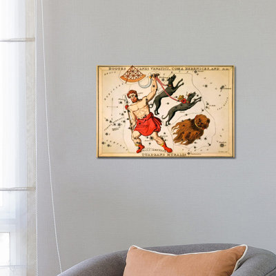 Boots, Canes Venatici, Coma Berenices, And Quadrans Muralis by Sidney Hall - Wrapped Canvas Painting
