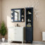 Armoire à pharmacie compacte avec miroir, MDF bleu, style moderne
