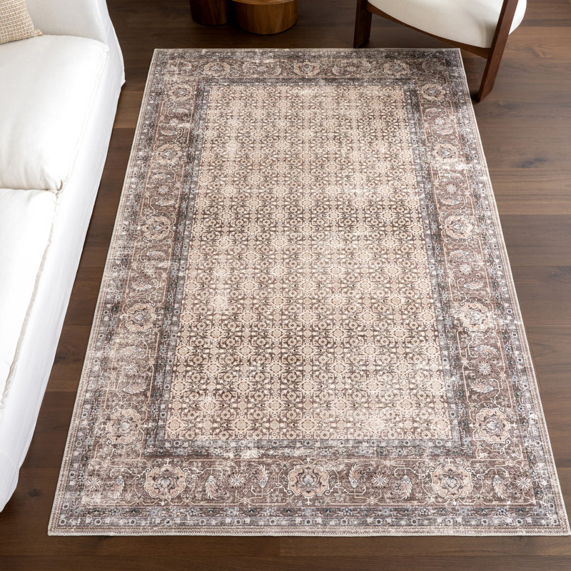 Kit Botanical SplashGuard Machine Washable Area Rug, Rectangle 5' x 8'