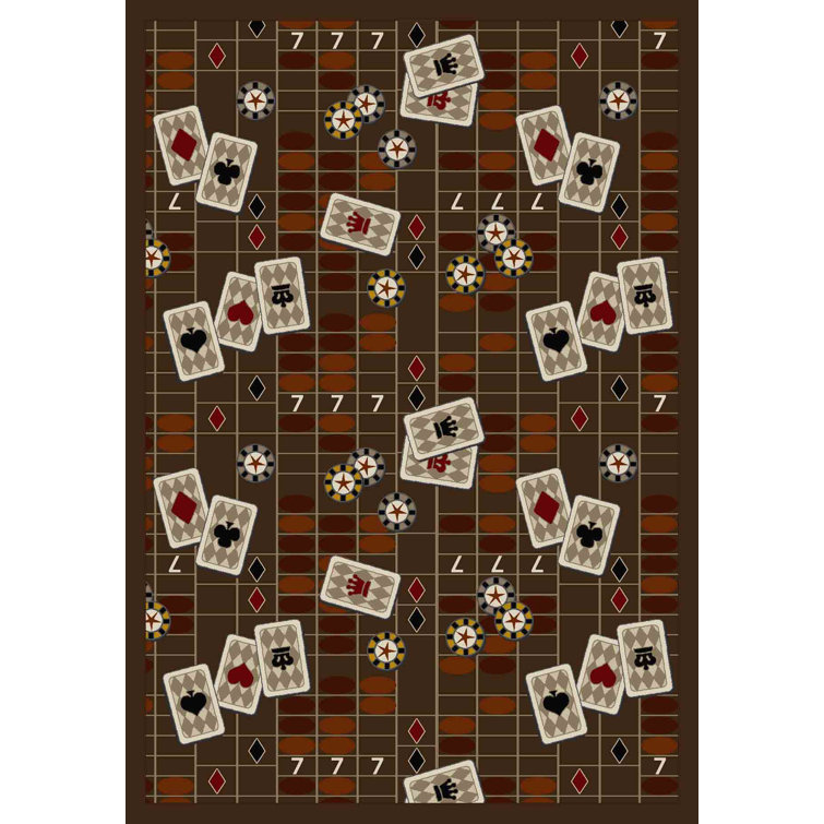 Gaming and Entertainment Feeling Lucky Area Rug