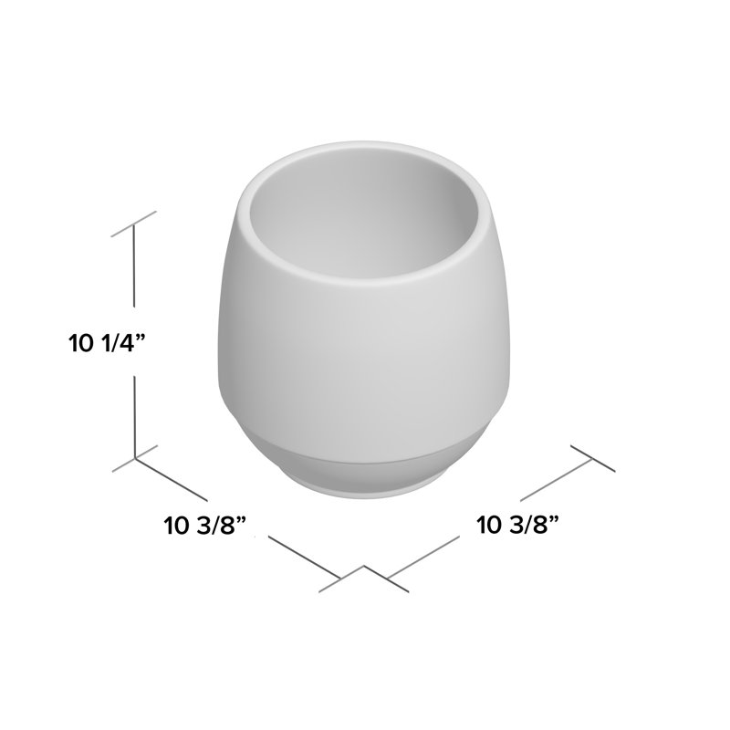 Weather Resistant Round Cement Pot Planter, 10.2" H x 10.4" W x 10.4" D