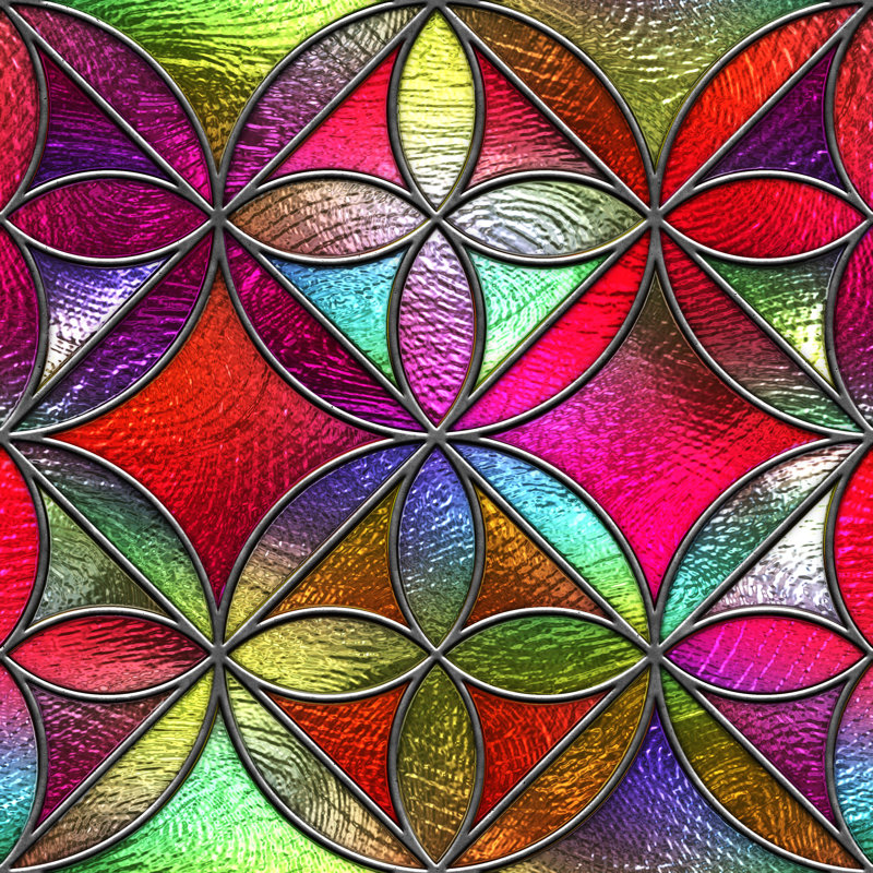 Stained Glass by Jojotextures - No Frame Print, 30cm H x 30cm W x 3.8cm D