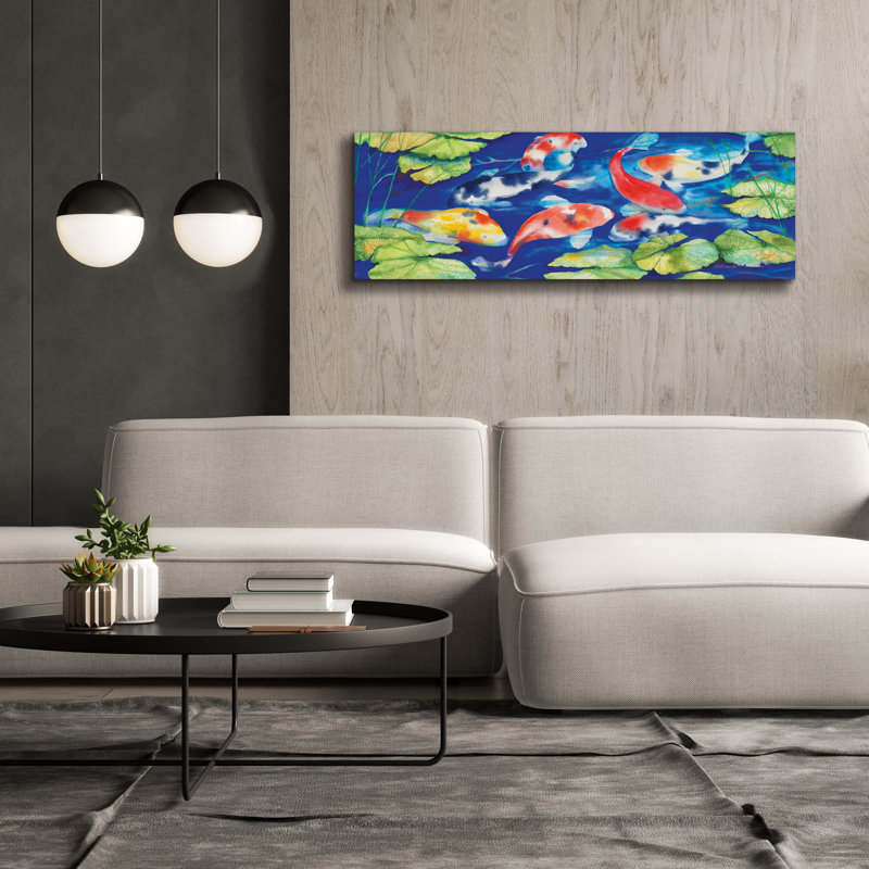 «Koi» par Kathleen Parr, art mural sur toile, H 20 po x l 60 po x P 1,5 po