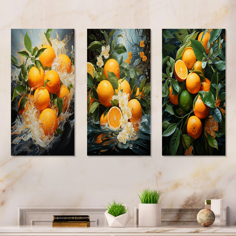 Orange tropicale, Toile tendue, H 40 po x l 60 po
