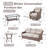 5-Piece Wicker Patio Furniture Set, 6-Inch  Thick Cushioned 360° Swivel Glider Chairs & Sofa-1462481206