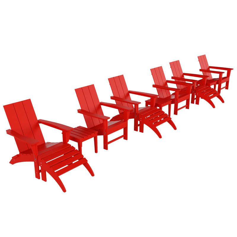 Joubert 6 - Person Patio Conversation Set, Red