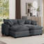 Canapé 2 places avec repose-pieds et repose-pieds 2 places Corduroy-2053751829