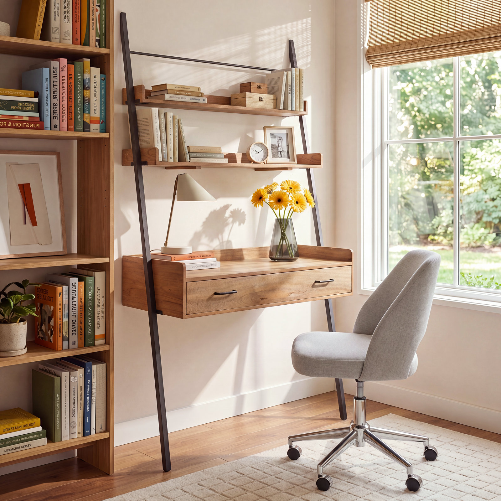 Innes 43" Mango Desk, Walnut/Black