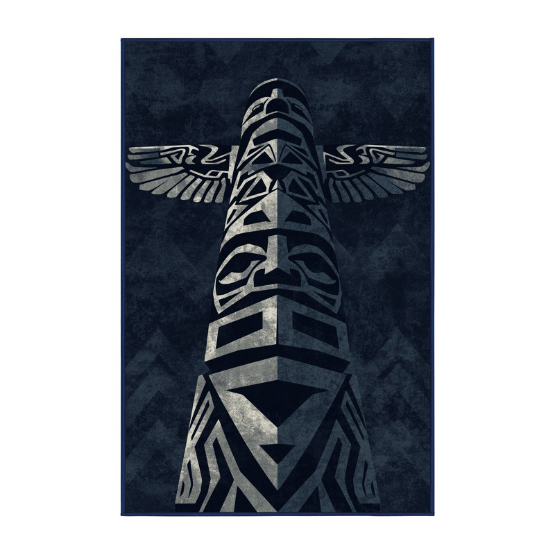 Tapis bleu moelleux moelleux d'inspiration mondiale Steinber, 5 x 7