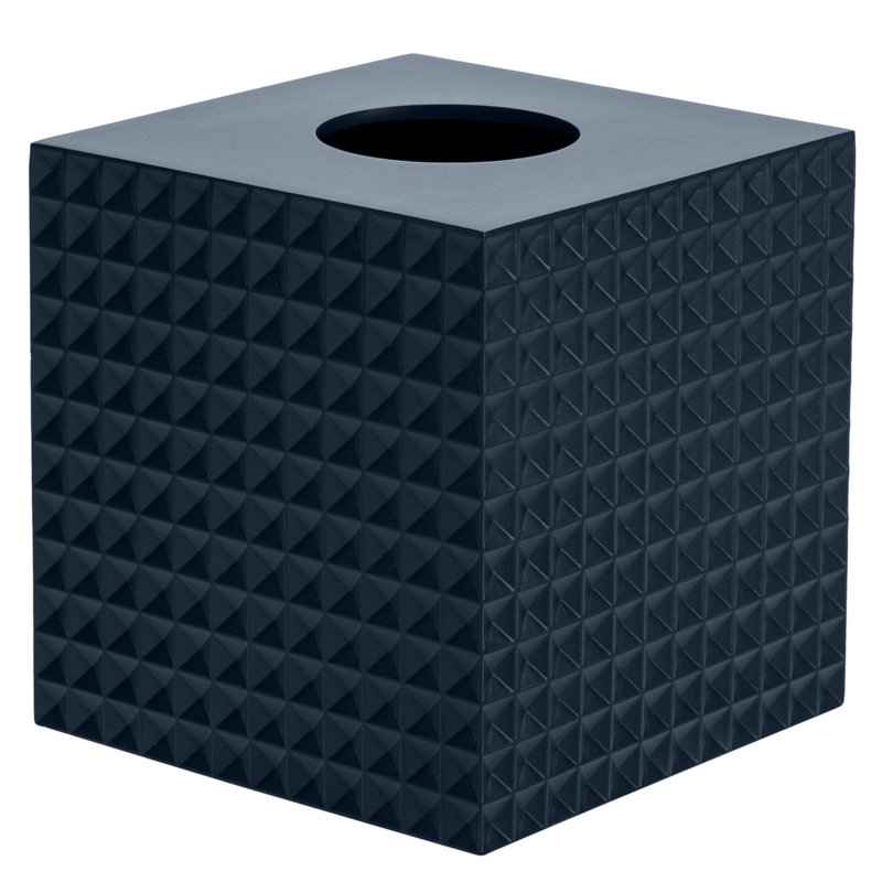 BRAEMAR TISSUE BOX RÉSINE BLEU MARINE, Bleu marine