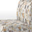 Fauteuil de chambre beige matelassé Patchwork-1502578471