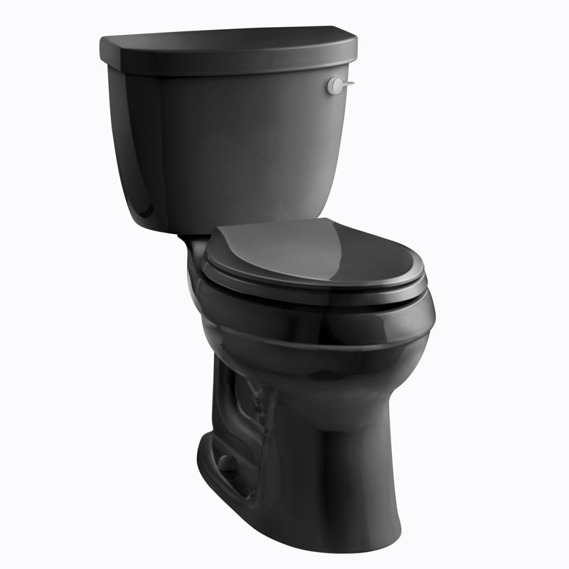 Cimarron Comfort Height Two-Piece Elongated 1.6 GPF Toilet with Aquapiston Flush Technology, Left-Hand Trip Lever and Tank Locks