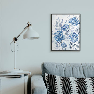 Fleurs de jardin abstraites bleues