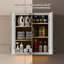 Armoire murale 36 po gris foncé avec tablettes réglables pour la cuisine, la salle de bain et la buanderie-1801793299-1801793303