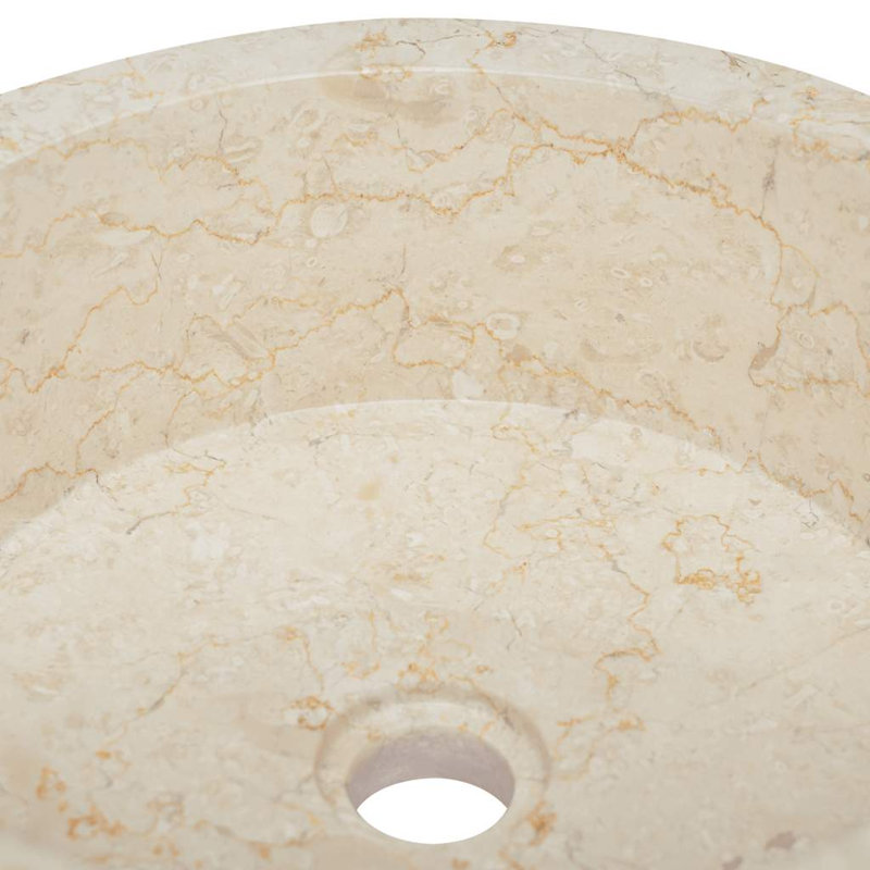 Borough Wharf Broughton 400mm L x 400mm W Marble Circular Sink, Cream