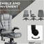 Chaise de bureau à massage vibratoire à 6 points, avec chauffage lombaire gris