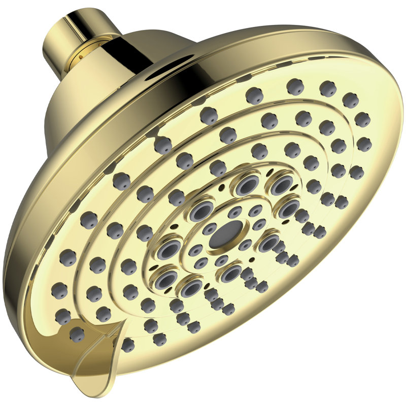 Rain Fixed Shower Head 1.8 GPM GPM, Brushed Gold