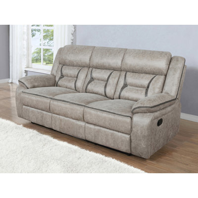Desor 87'' Faux Leather Reclining Sofa