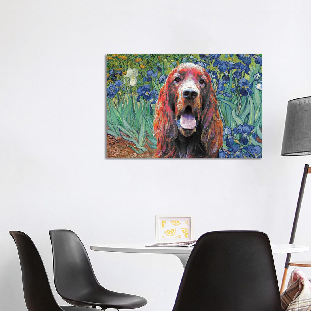 Irish Setter Irises by Nobility Dogs - Wrapped Canvas Giclée