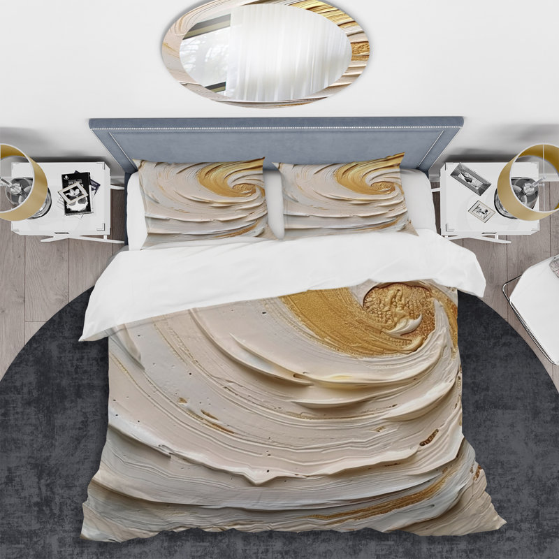 Ensemble de housse de couette en microfibre / polyester Gold Eernal Swirl IV