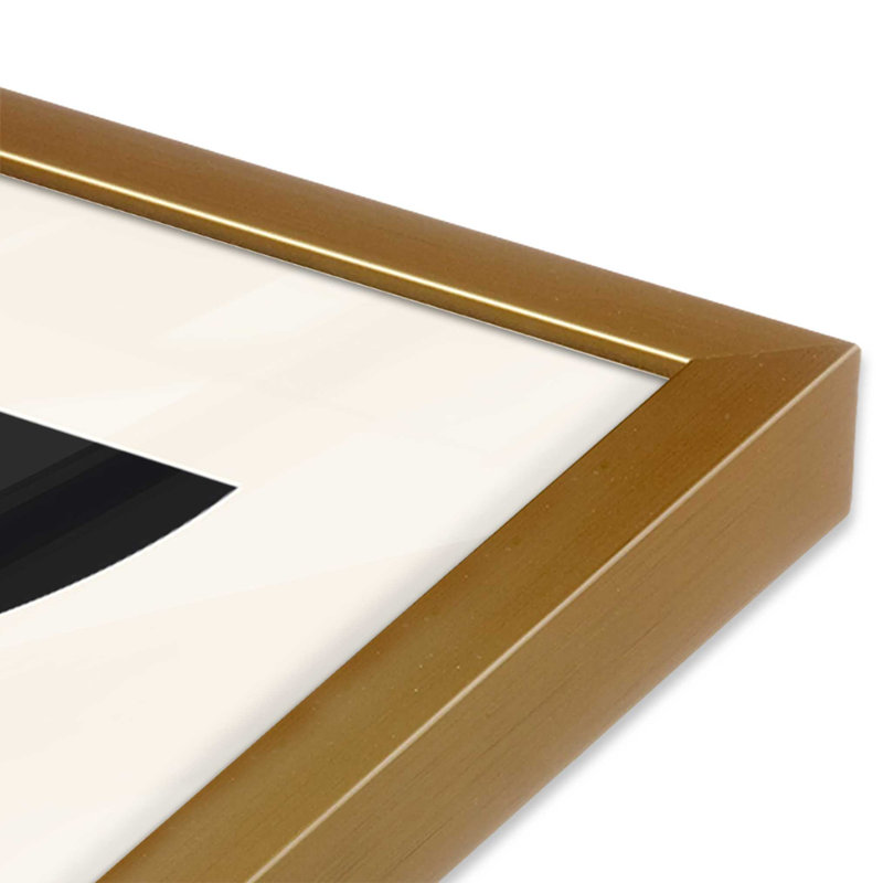 Impression de formes monochromes de Bauhaus, H 15,25 po x l 12,25 po, Cadre photo doré simple, Monochrome Bauhaus Shapes