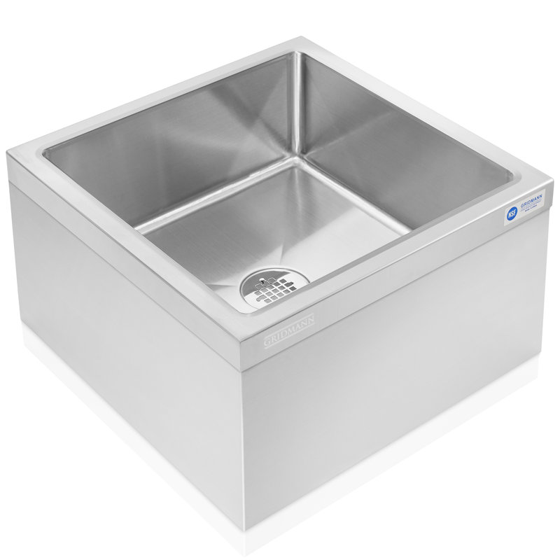 24'' L x 24'' W Silver Floor Service Sink