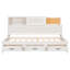 Lit de jour simple en bois avec 3 tiroirs de rangement, tablette souple supérieure, tablette et ensemble de douilles et ports USB