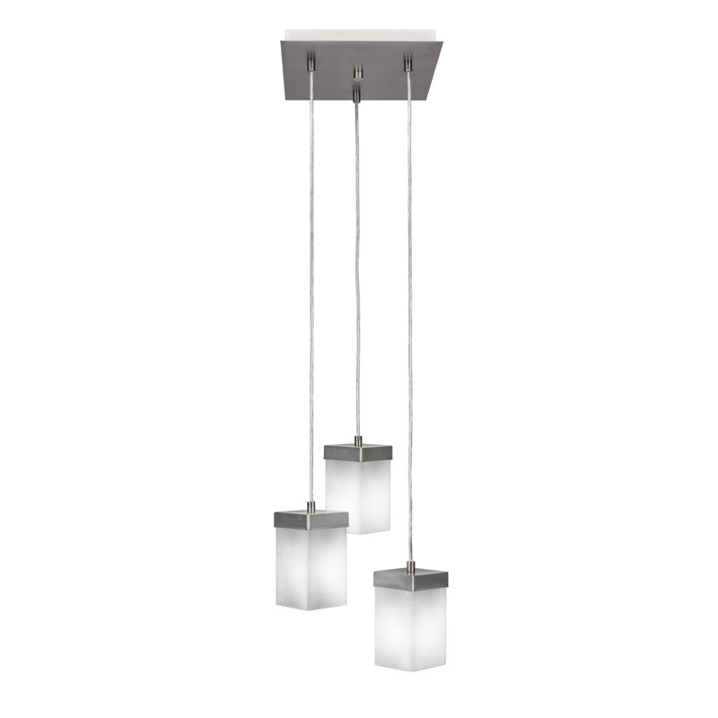 Luminaire suspendu grappe 3 lumières Nouvelle, Espresso, Blanc