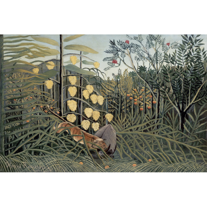 «Rousseau's Jungle II» sur toile par Henri Rousseau, H 8 po x l 12 po