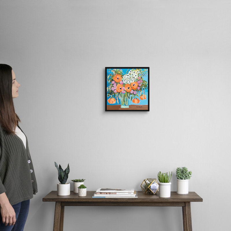 Reproduction d’art sur toile réfléchie par Kait Roberts, H 14 po x l 14 po x P 1,75 po, Cadre noir