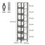 168cm H x 30cm W Metal Standard Bookcase-1242322229